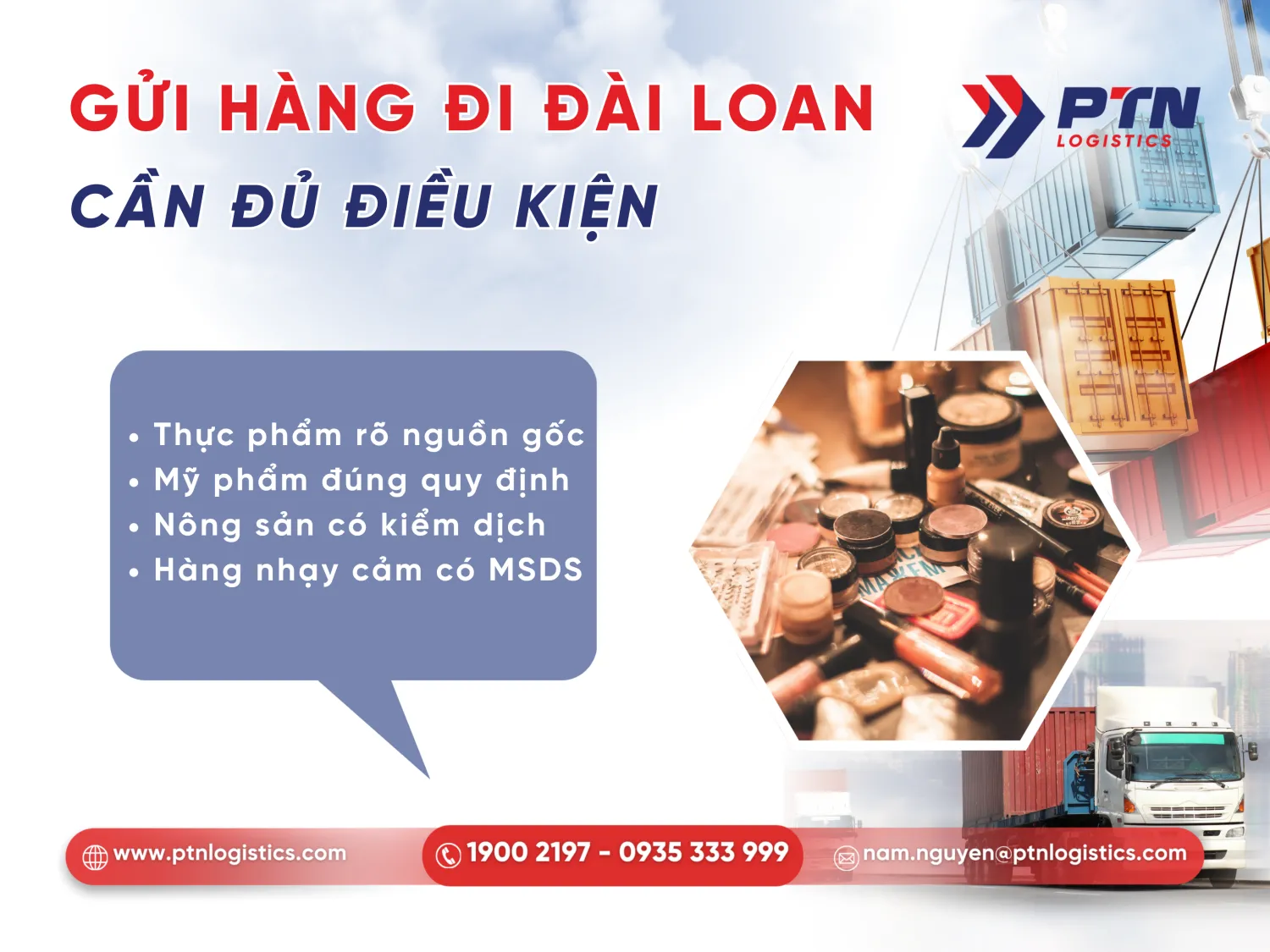 Gửi mỹ phẩm đi Đài Loan