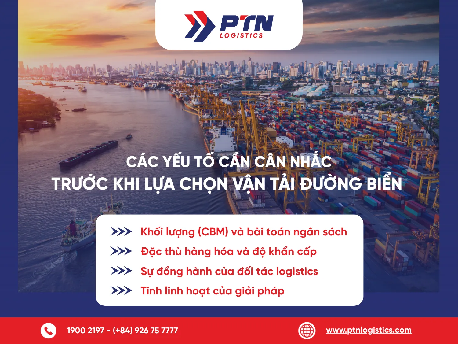 Các yếu tố cần cân nhắc trước khi lựa chọn vận tải đường biển