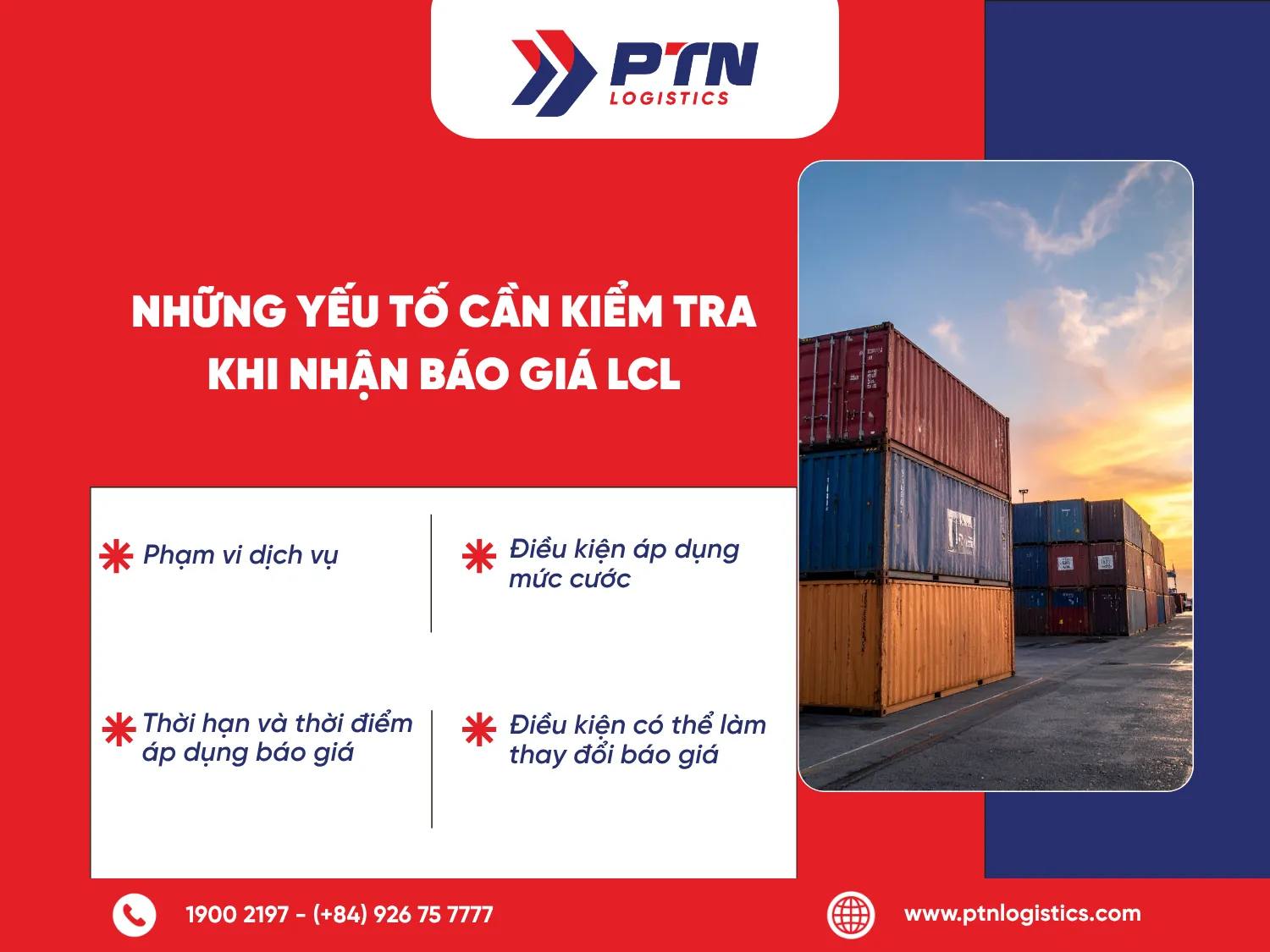 Những yếu tố cần kiểm tra khi nhận báo giá LCL