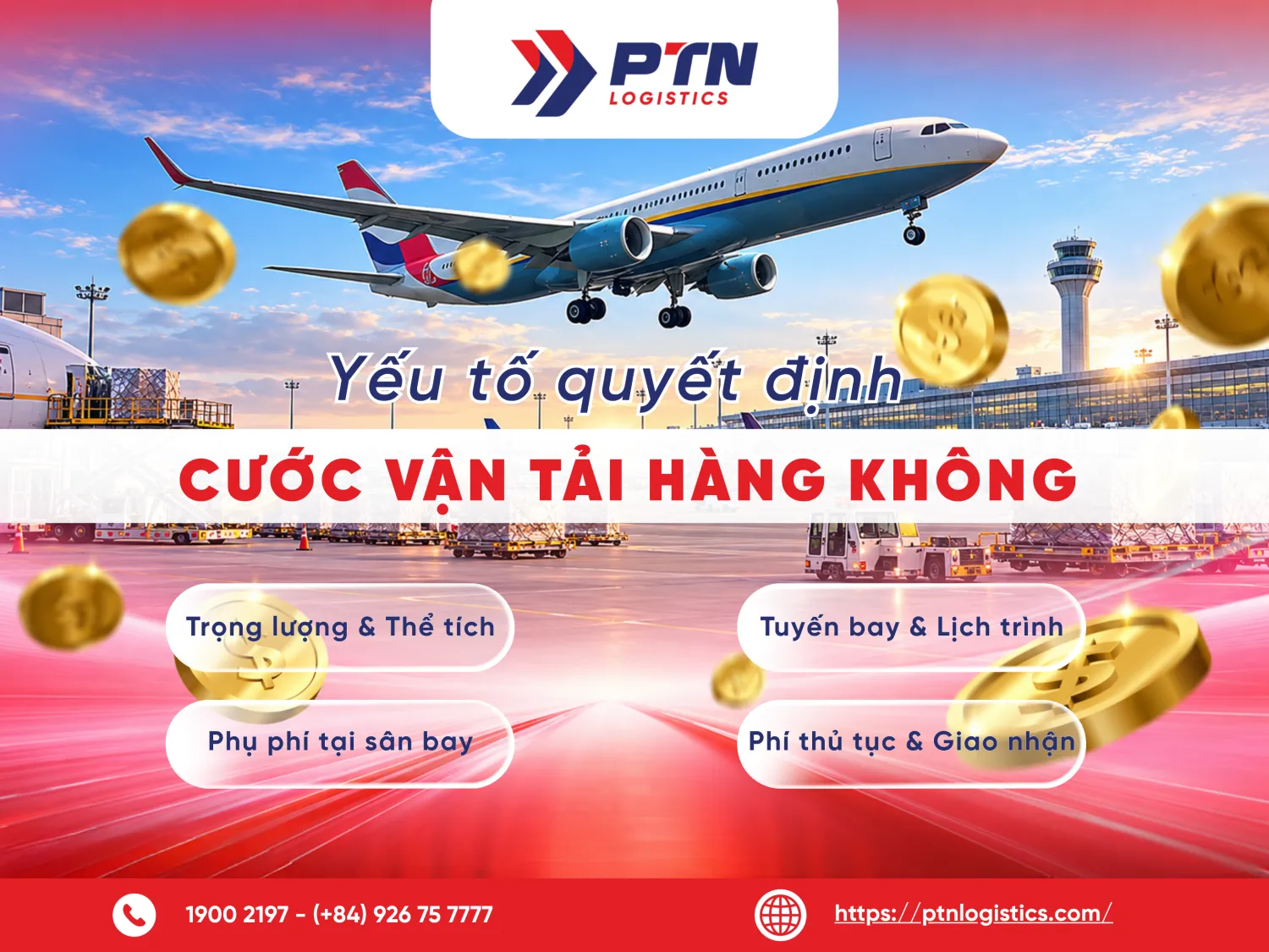 Yếu tố quyết định chi phí vận tải hàng không