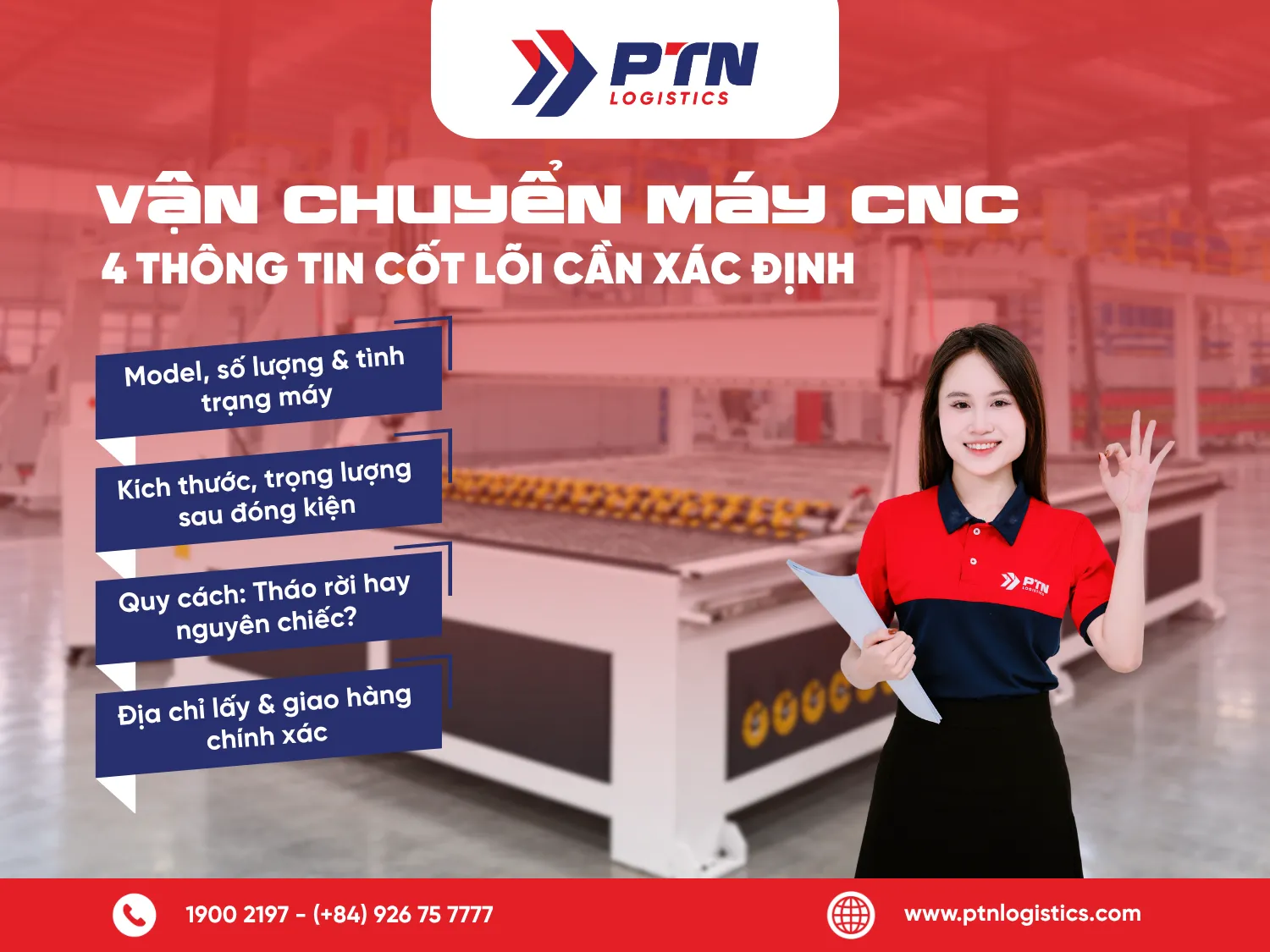 4 thông tin cần xác định khi vận chuyển máy CNC