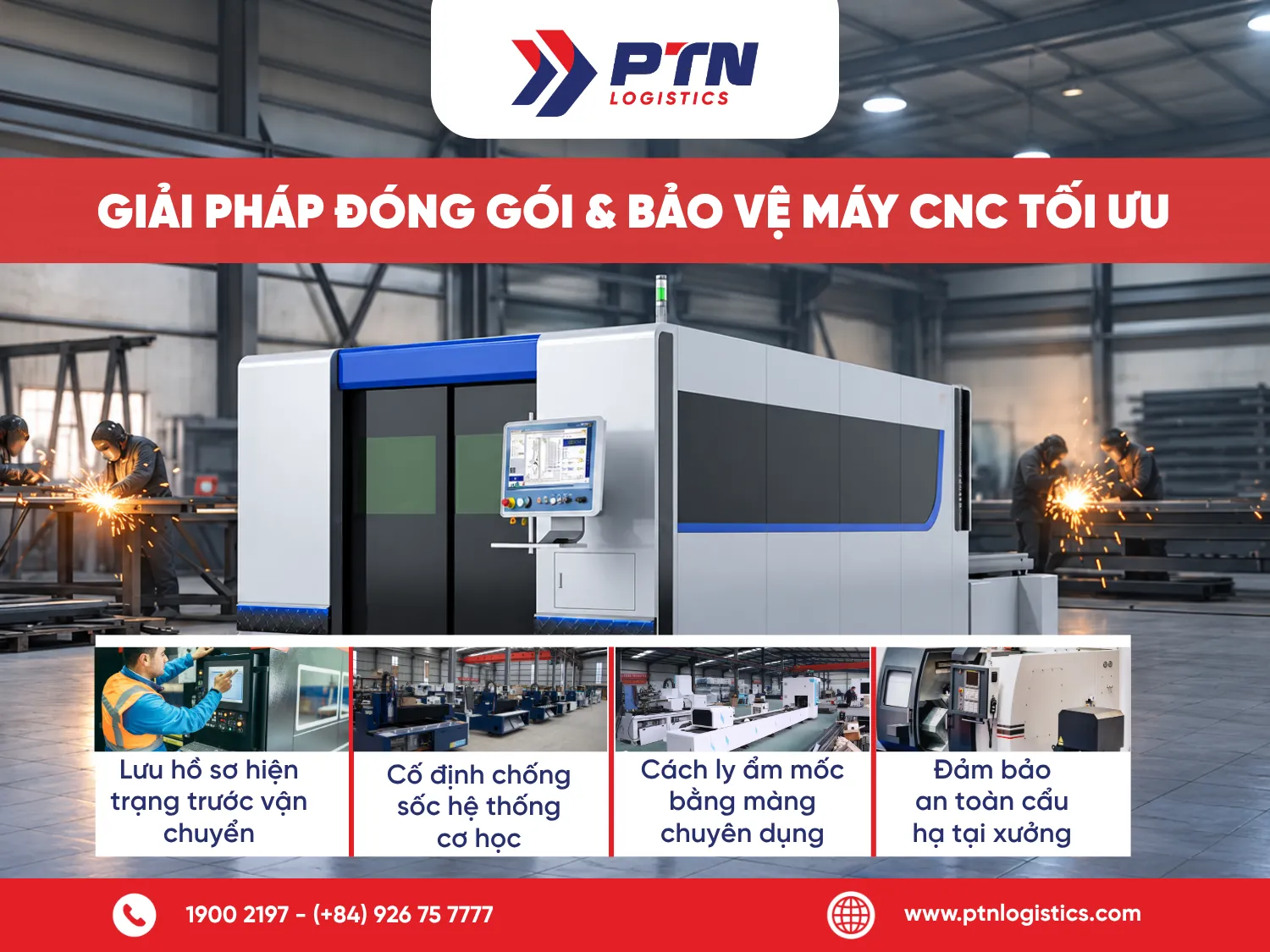 Giải pháp đóng gói và bảo vệ máy CNC tối ưu