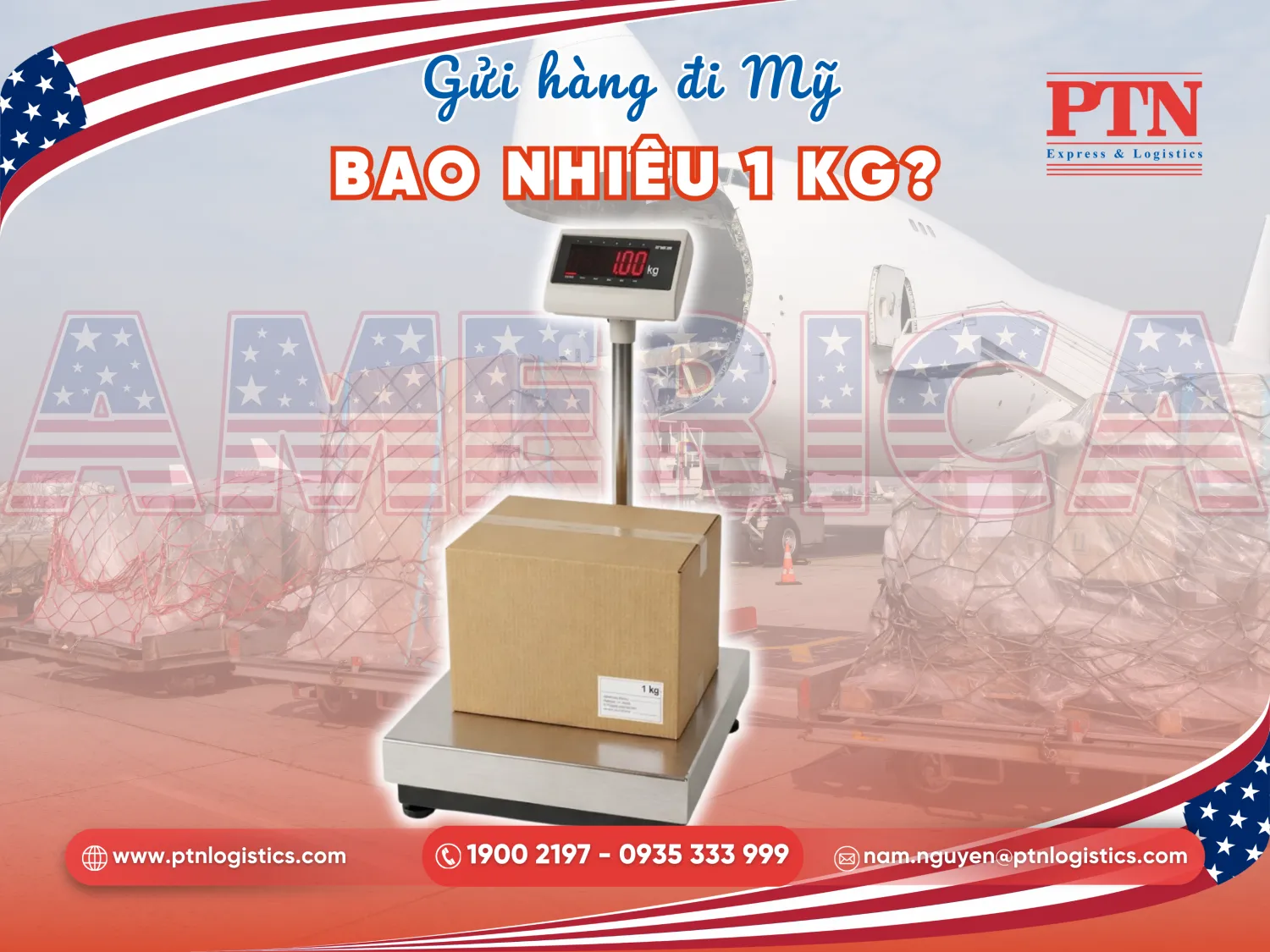 Gửi hàng đi Mỹ bao nhiêu 1kg bằng đường air?