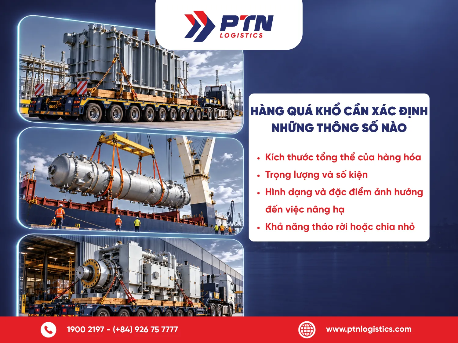 Hàng quá khổ cần xác định những thông số nào?