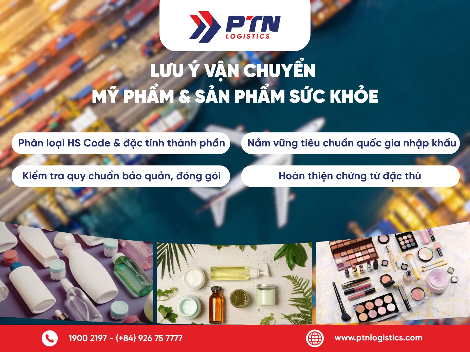 Lưu ý vận chuyển mỹ phẩm và sản phẩm sức khỏe