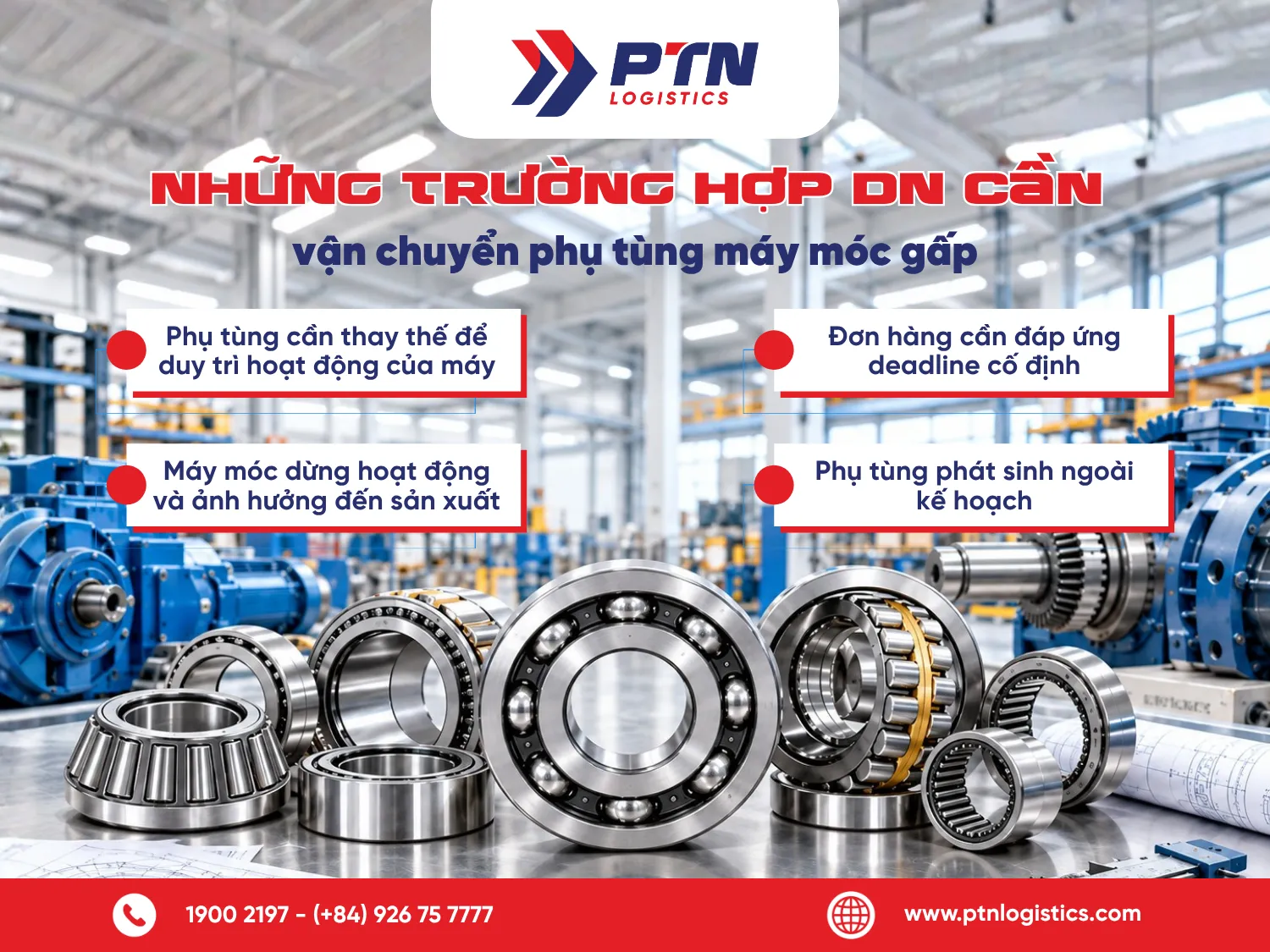 Những trường hợp doanh nghiệp cần vận chuyển phụ tùng máy móc gấp