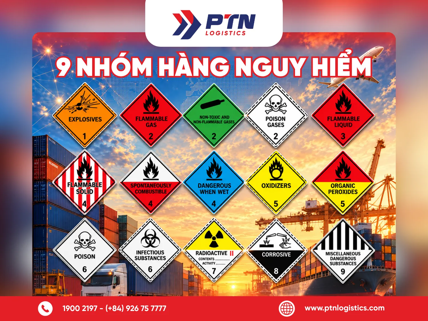 Phân loại 9 nhóm hàng nguy hiểm theo chuẩn quốc tế