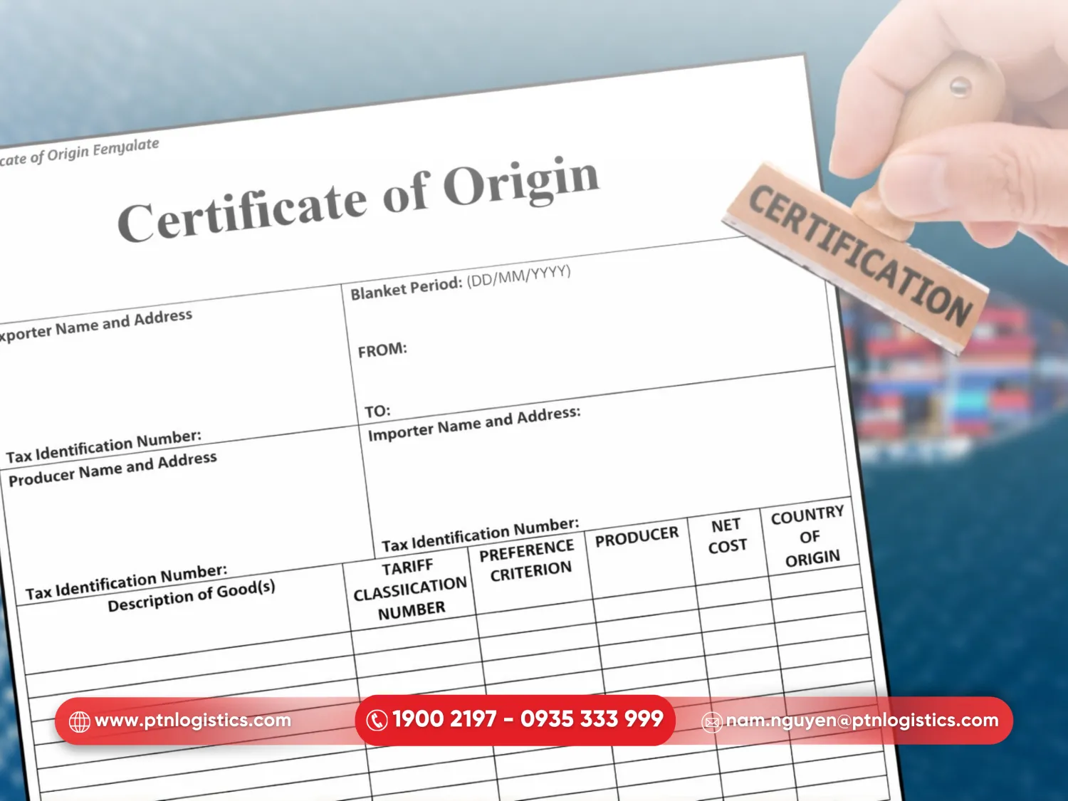 Giấy chứng nhận xuất xứ C/O