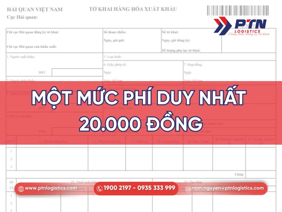 Mức thu tiền lệ phí tờ khai hải quan