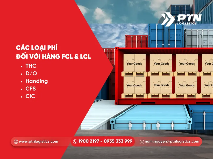 Các loại phí đối với hàng FCL và LCL