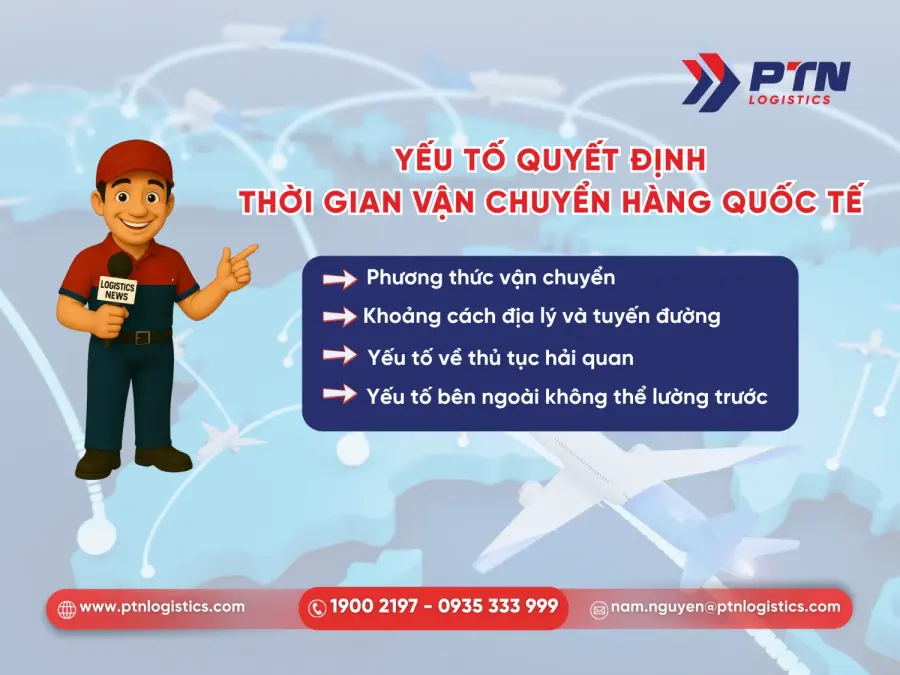 Yếu tố quyết định thời gian vận chuyển hàng quốc tế