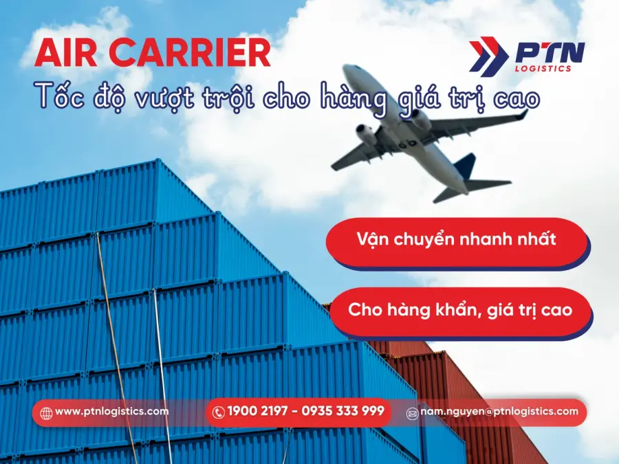 Tìm hiểu vận tải đường hàng không air carrier