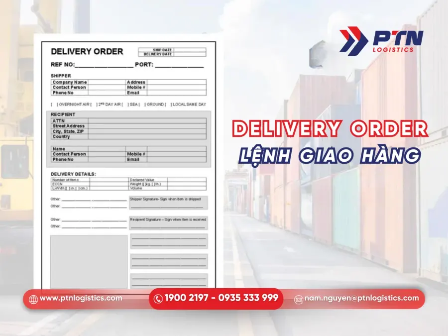Delivery order: Lệnh giao hàng