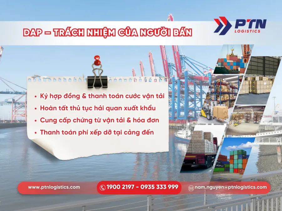 Điều khoản DAP trách nhiệm của người bán
