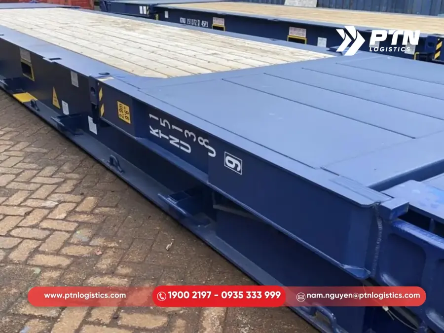 Phần mặt sàn của flat rack cont
