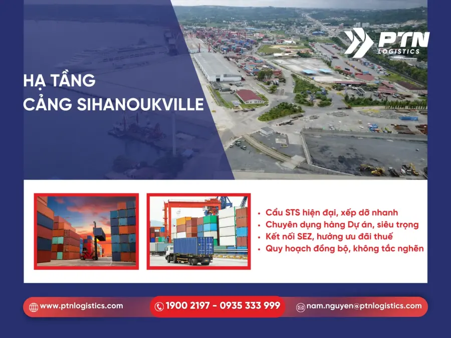 Hạ tầng và trang thiết bị tại cảng Sihanoukville