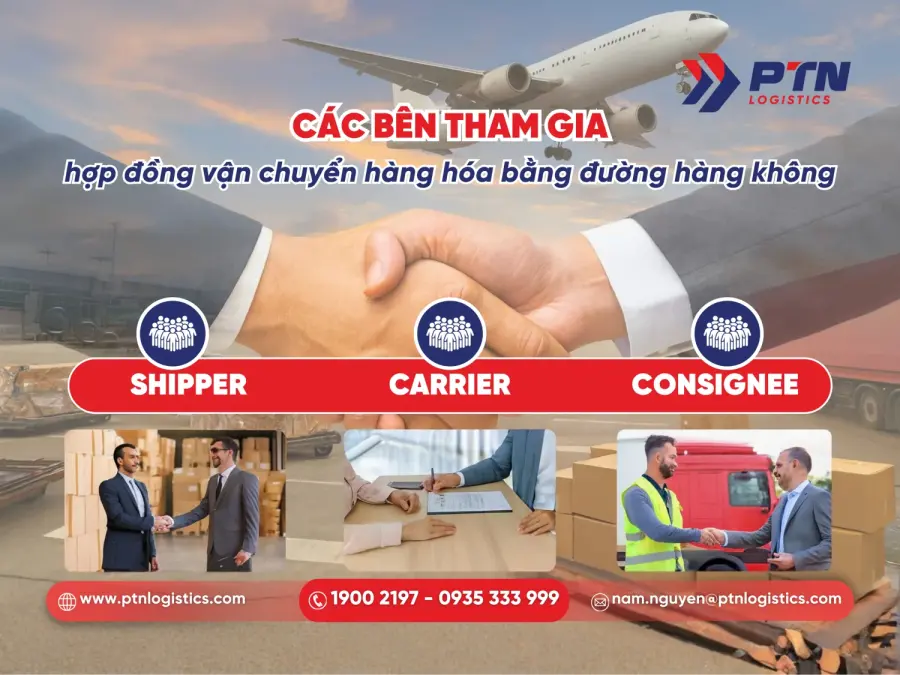 Những bên tham gia trong hợp đồng vận chuyển hàng hóa bằng đường hàng không
