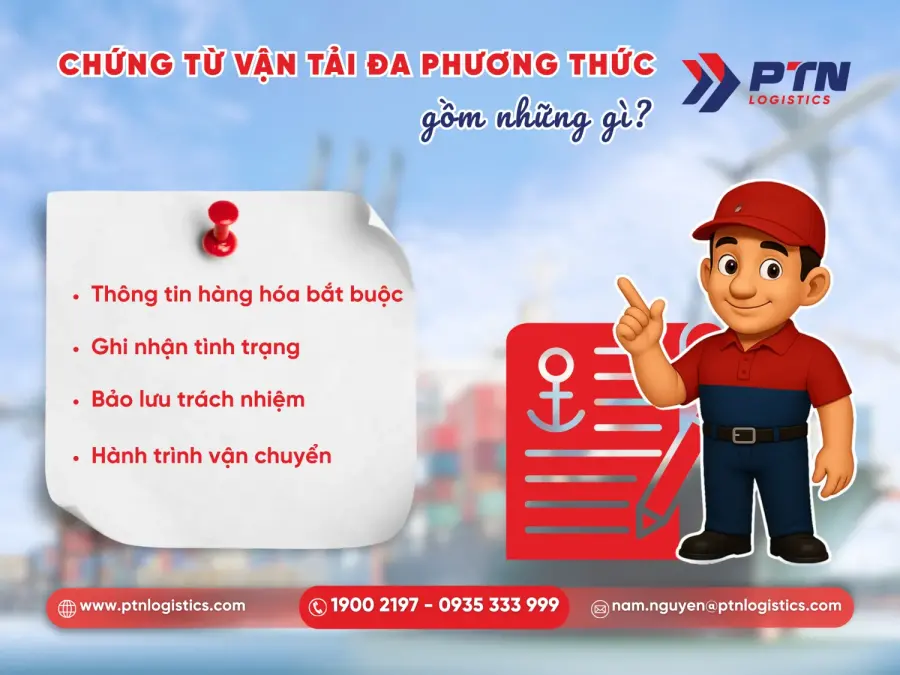 Nội dung cần có trogn chứng từ vận tải đa phương thức