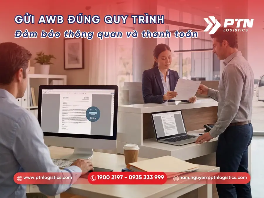 Tiến hành gửi AWB cho người nhận và ngân hàng
