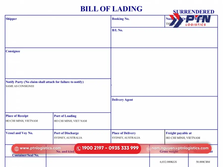 Vận đơn (Bill of landing) trong xuất nhập khẩu