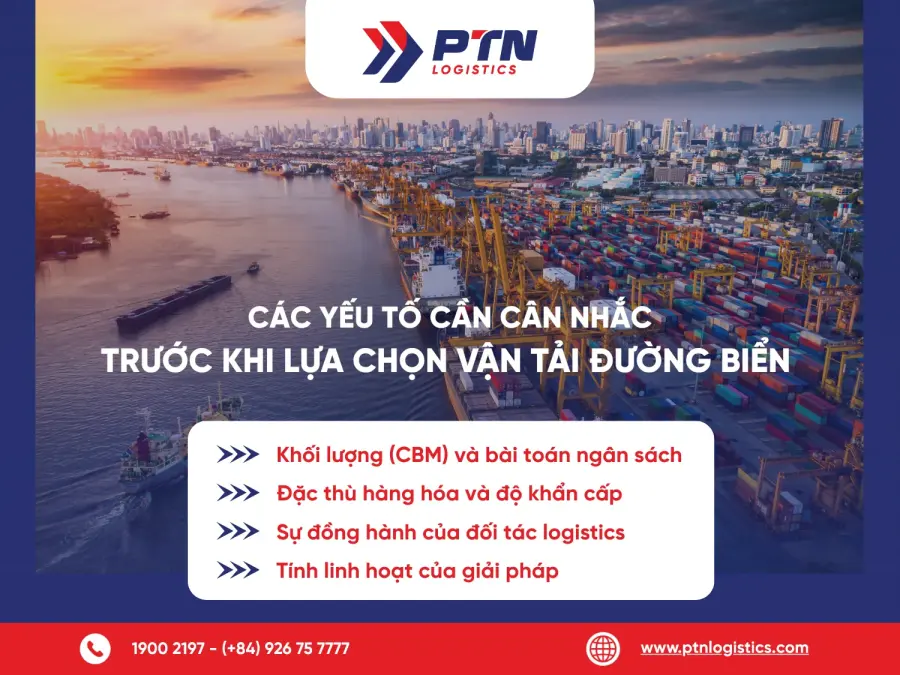 Các yếu tố cần cân nhắc trước khi lựa chọn vận tải đường biển
