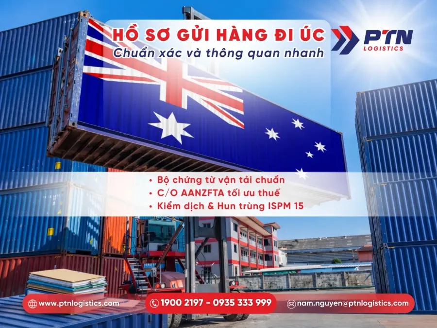 Hồ sơ và chứng từ khi gửi hàng đi Úc